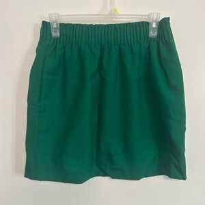 Vintage Wool J. Crew Vibrant Green Pleated Skirt With Pockets
